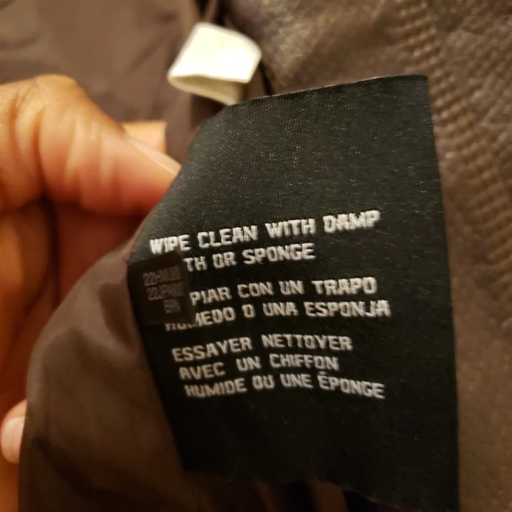 Guess faux dark brown leather jacket L